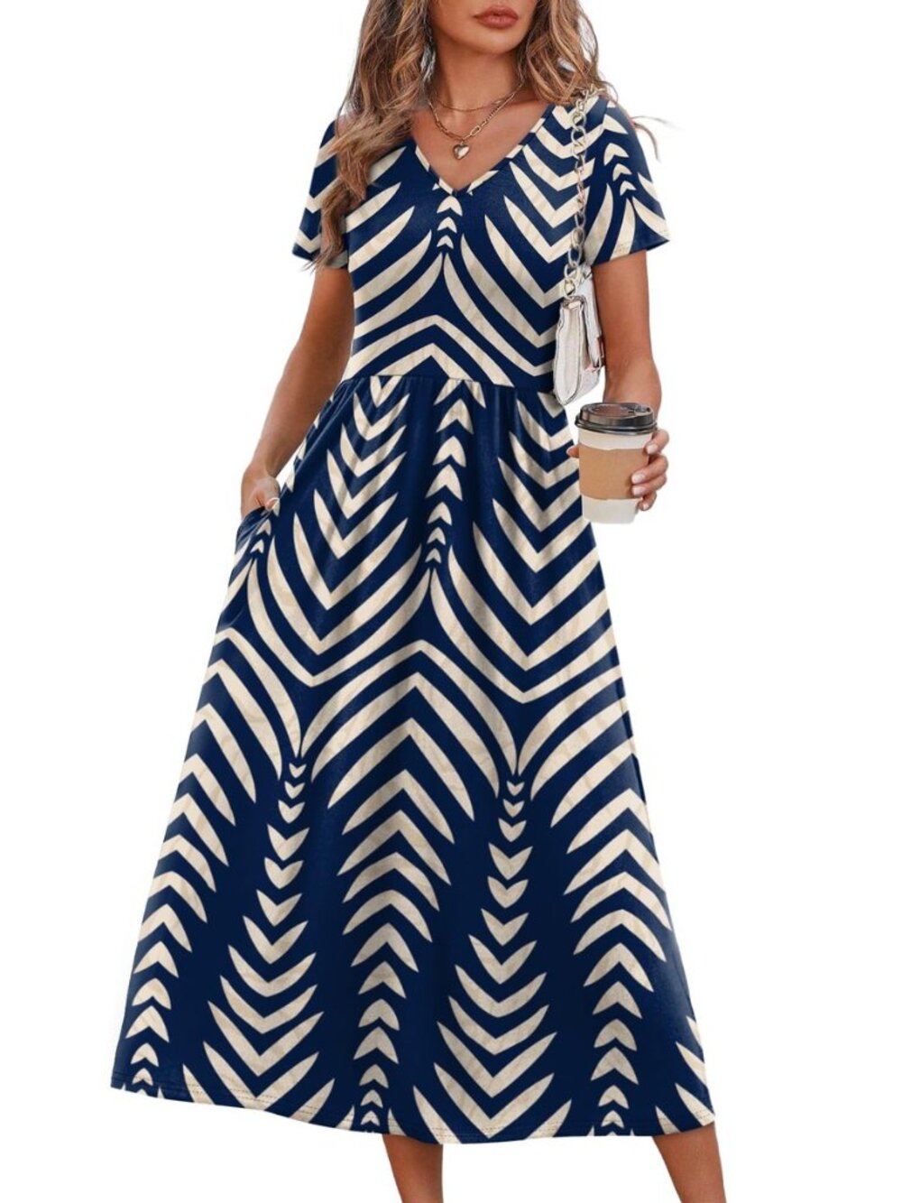 Summer Dresses for Women Flowy Casual A-Line Midi Dress Beach Vacation